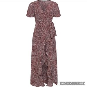 Simplee - Women’s Polka Dot Maxi Wrap Dress - XL